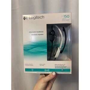 Logitech Stereo Headset h150 Headphones 3.5mm Analog White + Black NEW